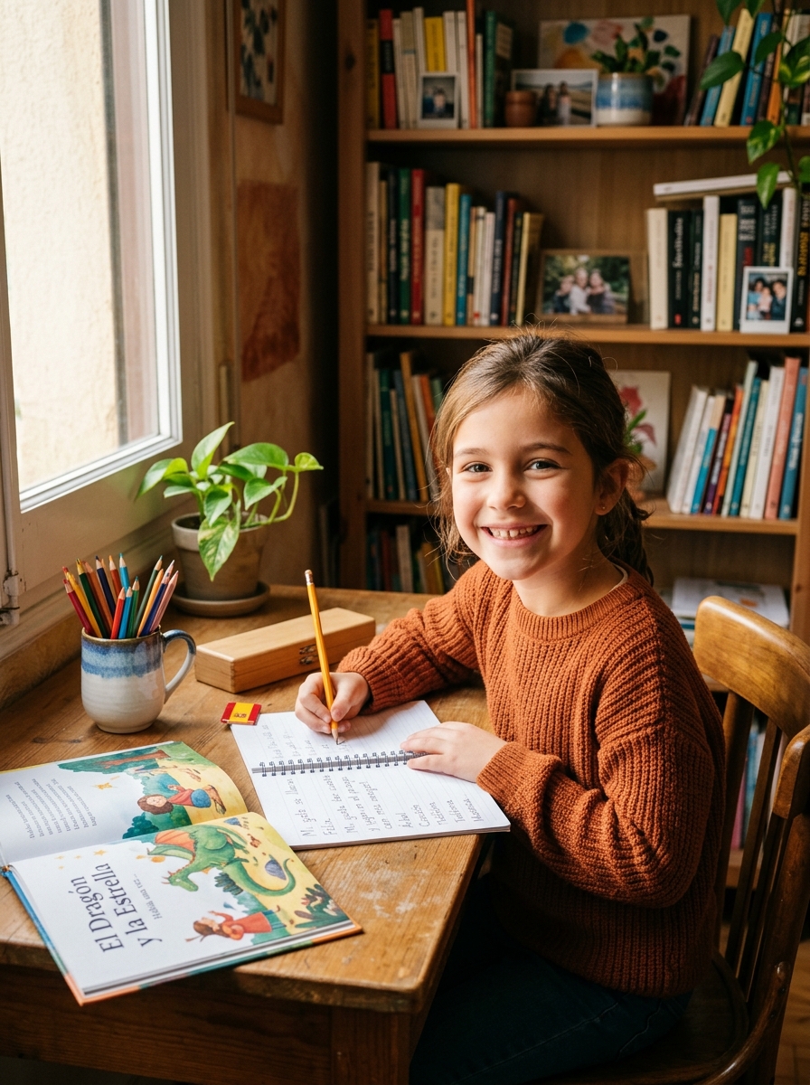Student preparing for long term bilingual success