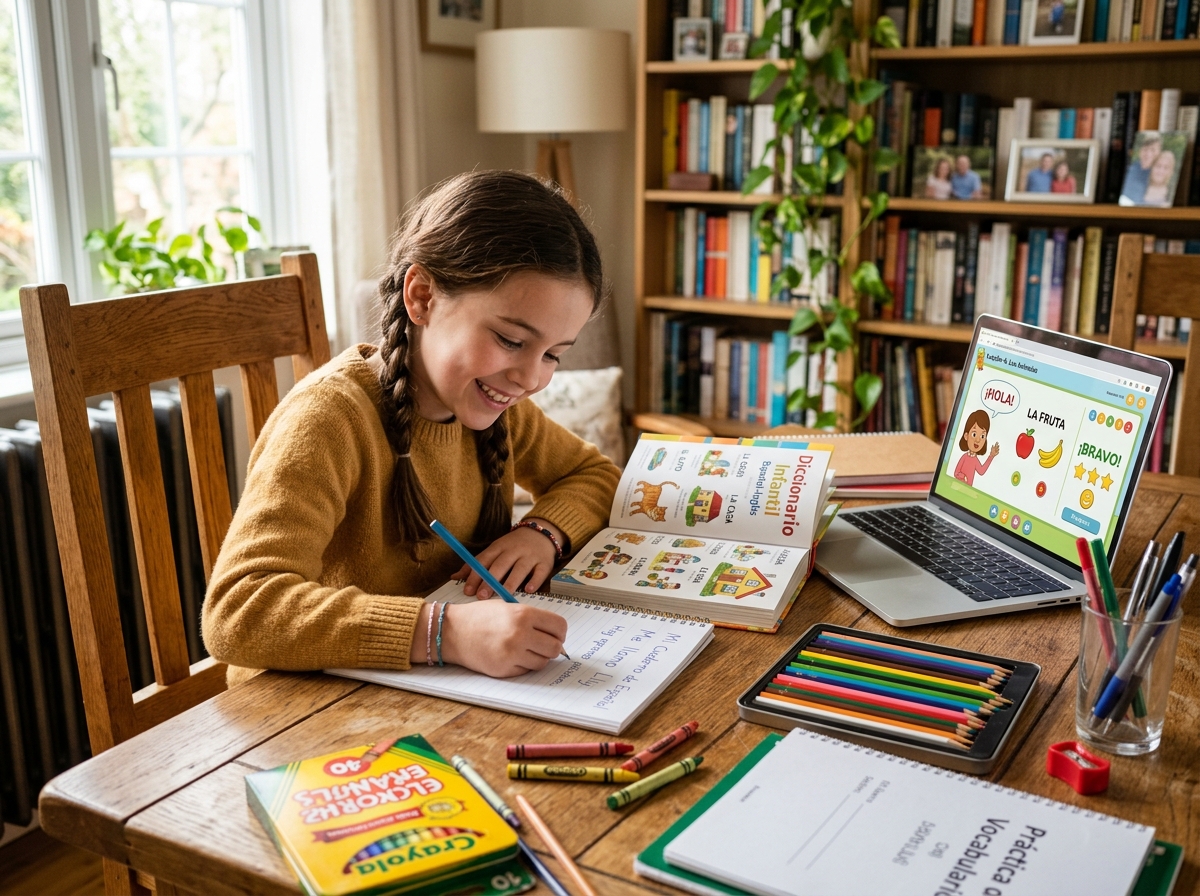 Inclusive Spanish teacher adapting lesson for SEND student